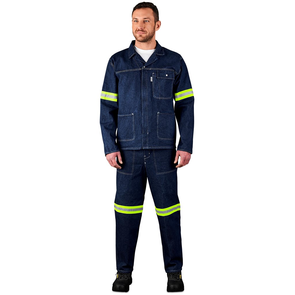 Cast Premium 100% Cotton Denim Pants - Reflective Legs - Yellow Tape - Image 7